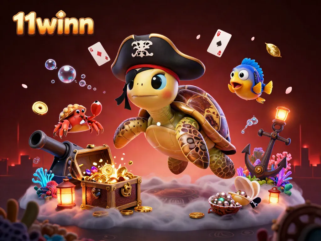 Experience thrilling adventures at 11winn with a vibrant underwater casino scene full of treasure and excitement.