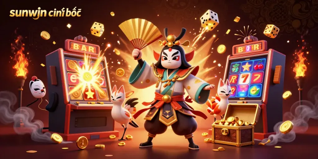 Experience the excitement of sunwin chính thức with a dynamic illustration showcasing vibrant casino elements.