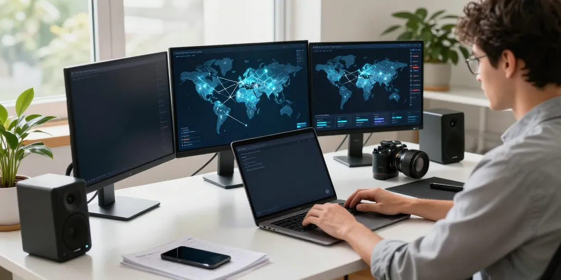 Fast and secure internet connection with 快连 in a modern home office.