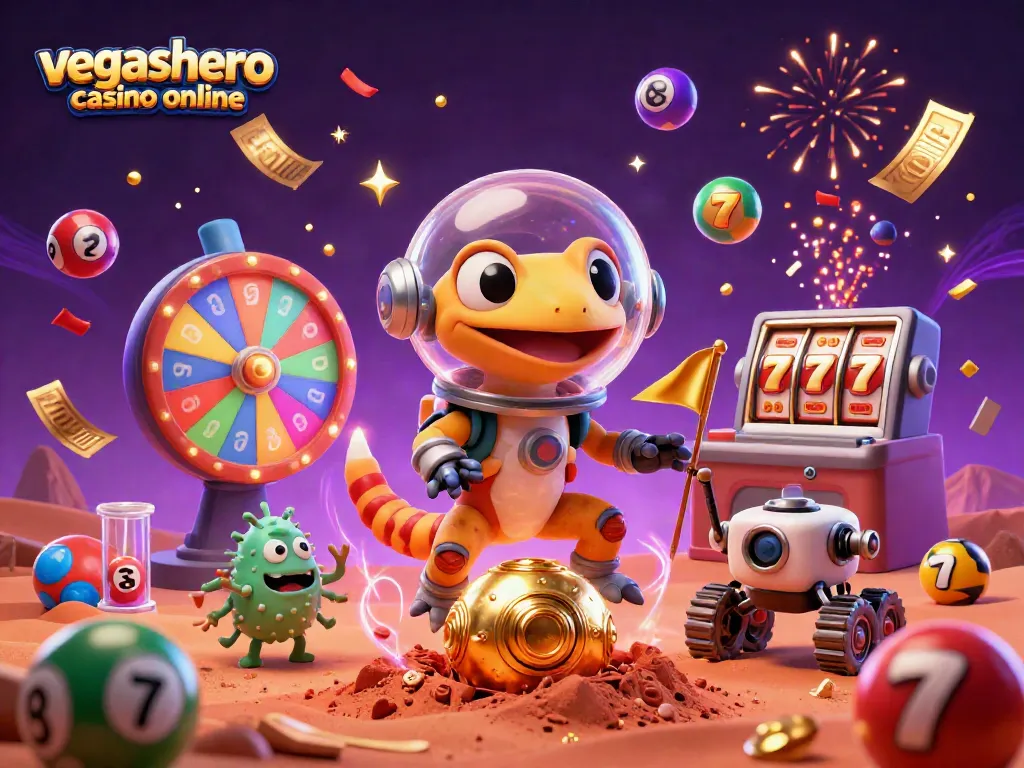 Engage with thrilling games at vegashero casino online, featuring vibrant lottery balls and festive celebrations.